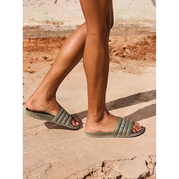 Šľapky Roxy Slippy Wp army green 2024 - 4
