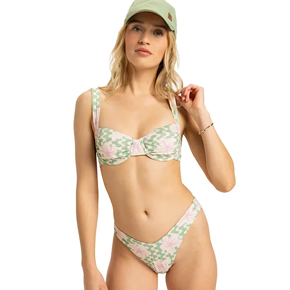 Strój kąpielowy Roxy Hibiscus Daze Hl Cheeky basil party waves yw 2025 - 3