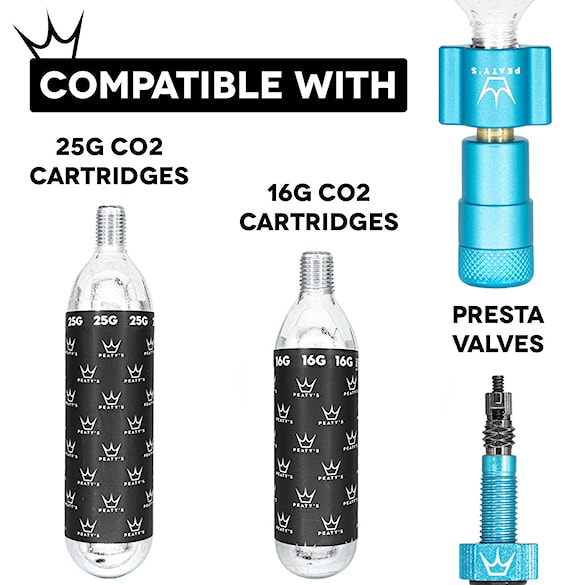 CO2 pumpa Peaty's Holeshot CO2 Tyre Inflator - MTB red - 2