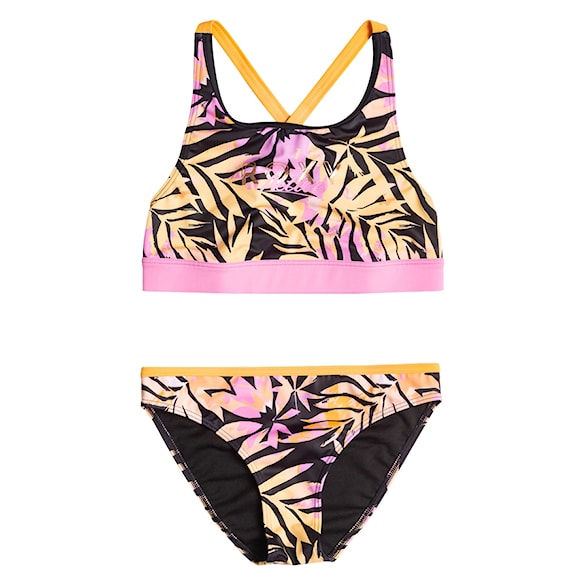 Plavky Roxy Active Joy Crop Top Set anthracite zebra jungle girl 2023 - 1