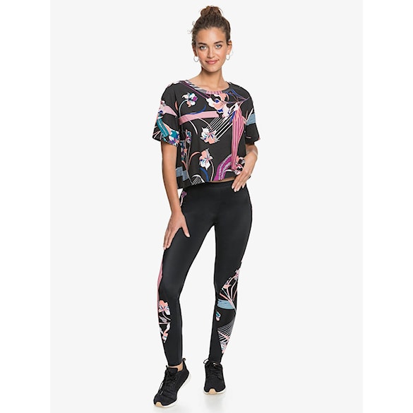 Fitness koszulka Roxy Draw A Line true black pop flowers full 2020 - 4