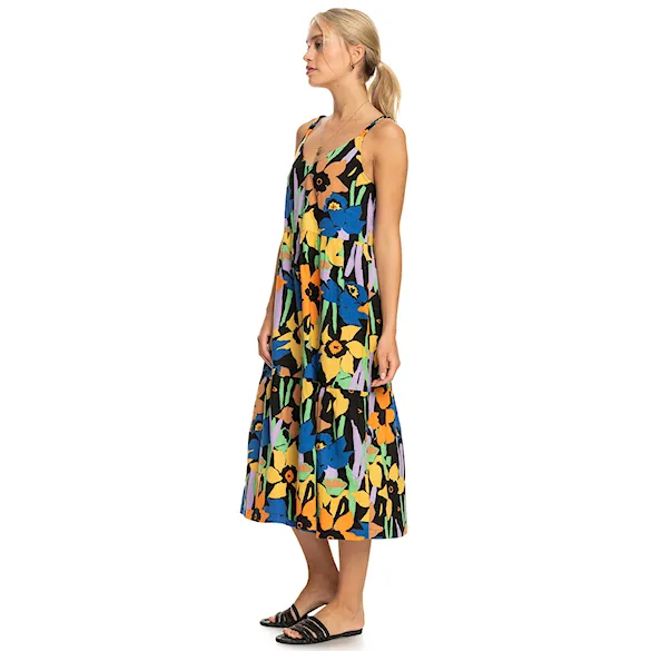 Sukienka Roxy Waiting Line Printed anthracite flower jammin 2023 - 3