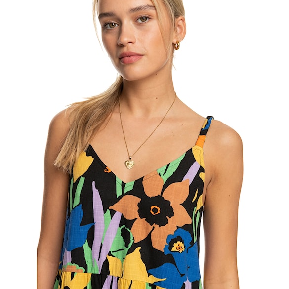 Šaty Roxy Waiting Line Printed anthracite flower jammin 2023 - 4
