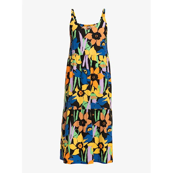 Sukienka Roxy Waiting Line Printed anthracite flower jammin 2023 - 6