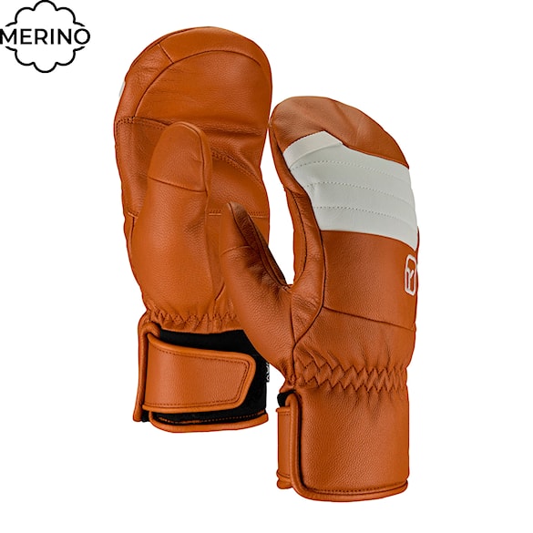 Rukavice na snowboard ORTOVOX Wms Full Leather Mitten bristle brown 2025 - 1