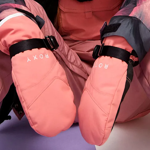 Rękawice snowboardowe Roxy Jetty Girl Solid Mitt peach pink 2025 - 3
