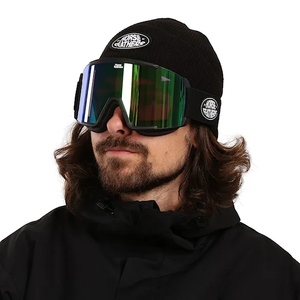 Snowboardové brýle Horsefeathers Feston black | mirror green 2027 - 2