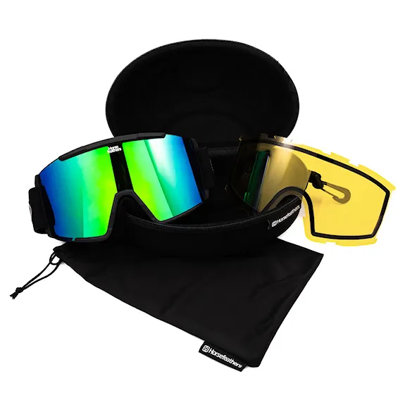 Snowboardové brýle Horsefeathers Feston black | mirror green 2027 - 4