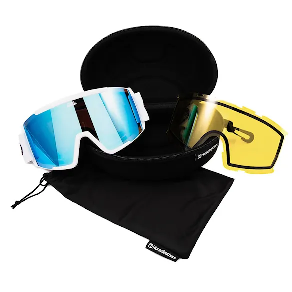 Snowboardové brýle Horsefeathers Feston white | mirror blue 2027 - 4