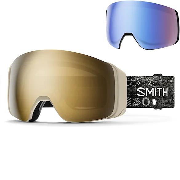 Snowboardové brýle Smith 4D Mag chalk space invader | cp sun black gold m+cp storm blue 2026 - 1
