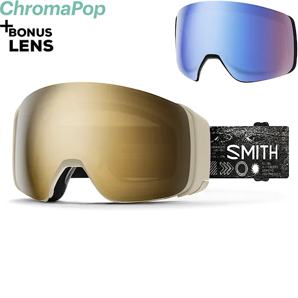 Snowboardové brýle Smith 4D Mag chalk space invader | cp sun black gold m+cp storm blue 2026 - 1
