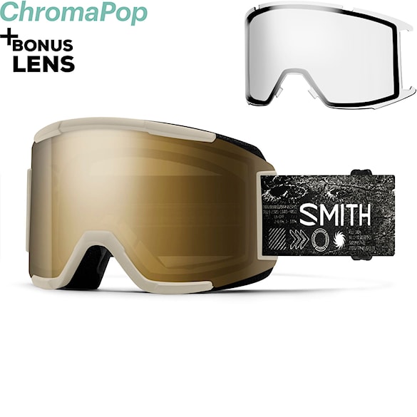 Gogle snowboardowe Smith Squad chalk space invader | cp sun black gold mirror+clear 2026 - 1