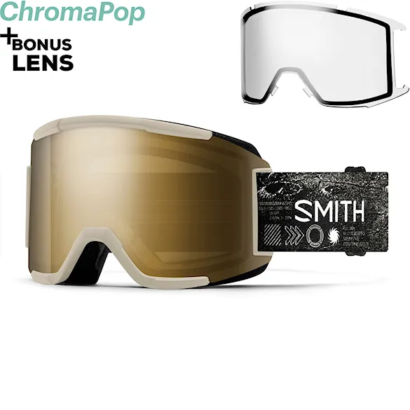 Gogle snowboardowe Smith Squad chalk space invader | cp sun black gold mirror+clear 2026 - 1