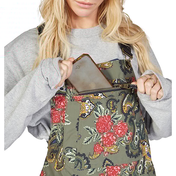 Kalhoty na snowboard DC Wms Crusade Bib paisley ivy green 2023 - 4