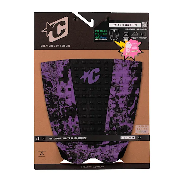 Surf grip pad Creatures Italo Ferreira Lite Ecopure punk purple swirl black - 6