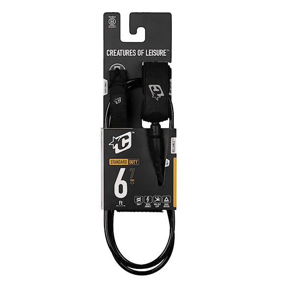 Surfboard Leash Creatures Reliance Standard Duty 6 black silver - 5