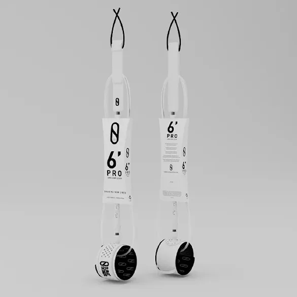 Surf leash Slater Designs Slater 6mm Comp Leash 6'0" white - 4