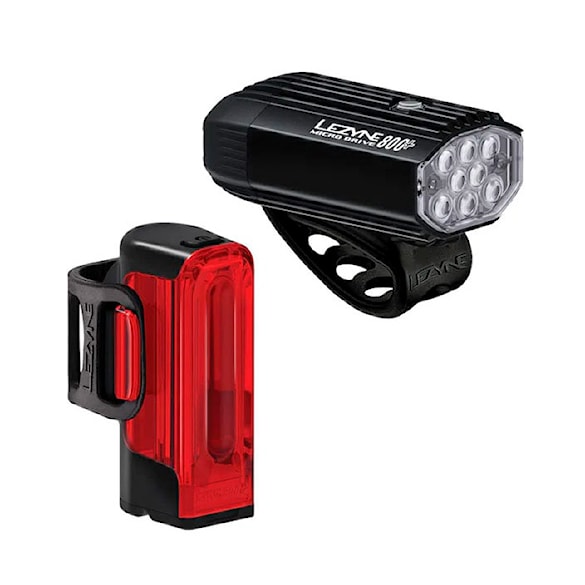 Svetlo na bicykel Lezyne Micro Drive 800+/Strip Drive 300+ Pair satin black / black - 1