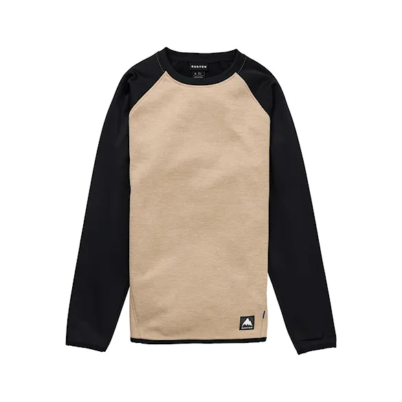 Technická mikina Burton Crown Weatherproof Crew summit taupe heather/true black 2026 - 3