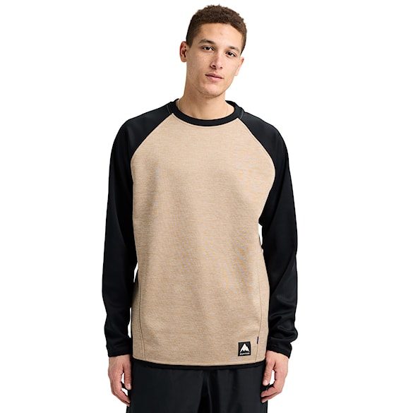 Technická mikina Burton Crown Weatherproof Crew summit taupe heather/true black 2026 - 1
