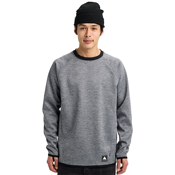 Bluza techniczna Burton Crown Weatherproof Crew true black heather 2026 - 1