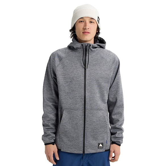 Technická mikina Burton Crown Weatherproof FZ true black heather 2026 - 2