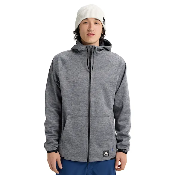 Technická mikina Burton Crown Weatherproof FZ true black heather 2026 - 2