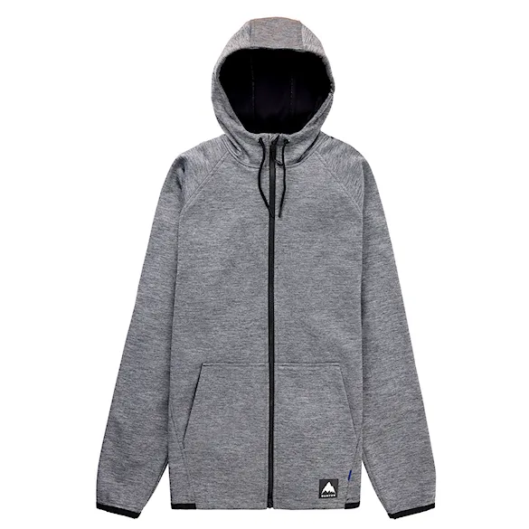 Technická mikina Burton Crown Weatherproof FZ true black heather 2026 - 1
