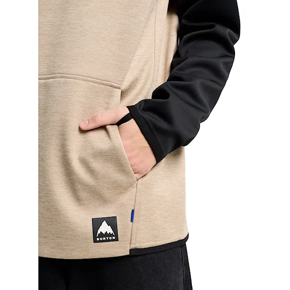 Technická mikina Burton Crown Weatherproof PO summit taupe heather/true black 2026 - 3