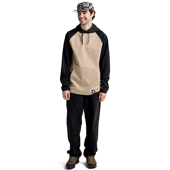 Technická mikina Burton Crown Weatherproof PO summit taupe heather/true black 2026 - 4