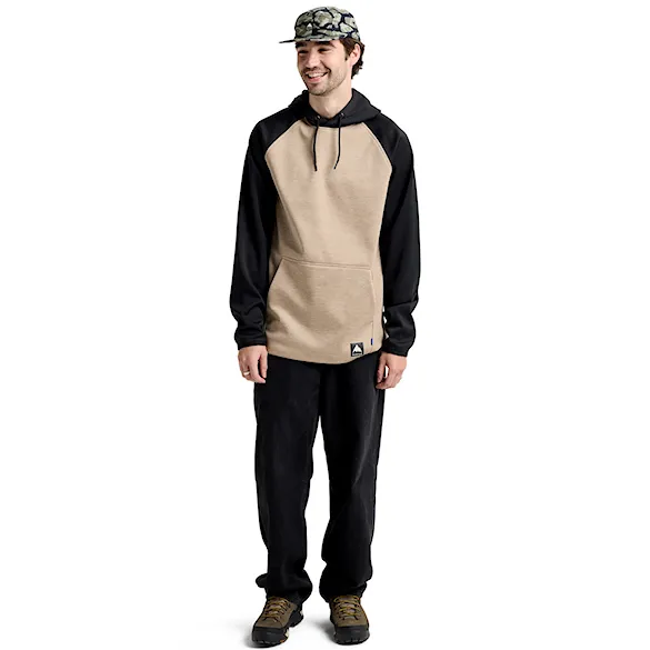Technická mikina Burton Crown Weatherproof PO summit taupe heather/true black 2026 - 4