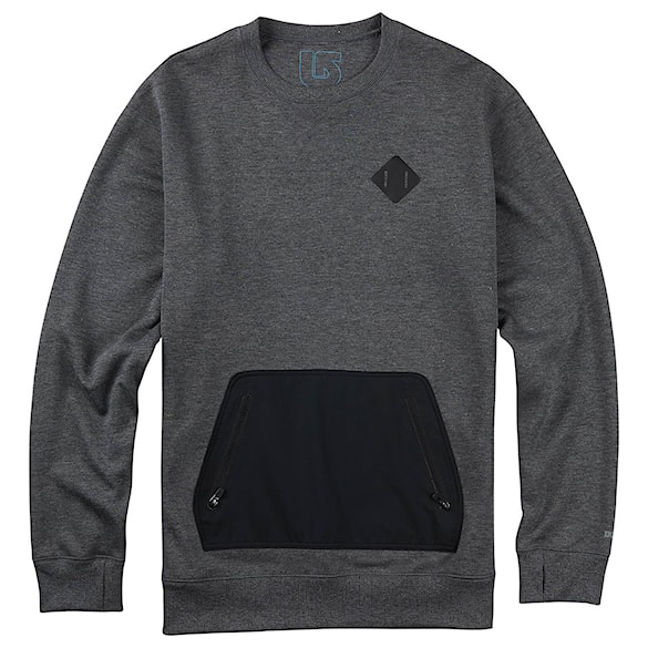 Technická mikina Burton Hemlock Bonded Crew true black heather 2016 - 1