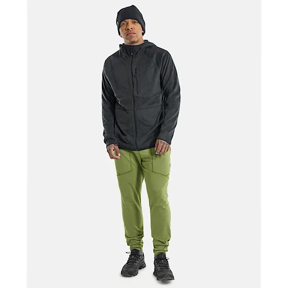 Technická mikina Burton Stockrun Warmest Hooded FZ Fleece true black 2024 - 3