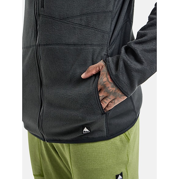 Technická mikina Burton Stockrun Warmest Hooded FZ Fleece true black 2024 - 4