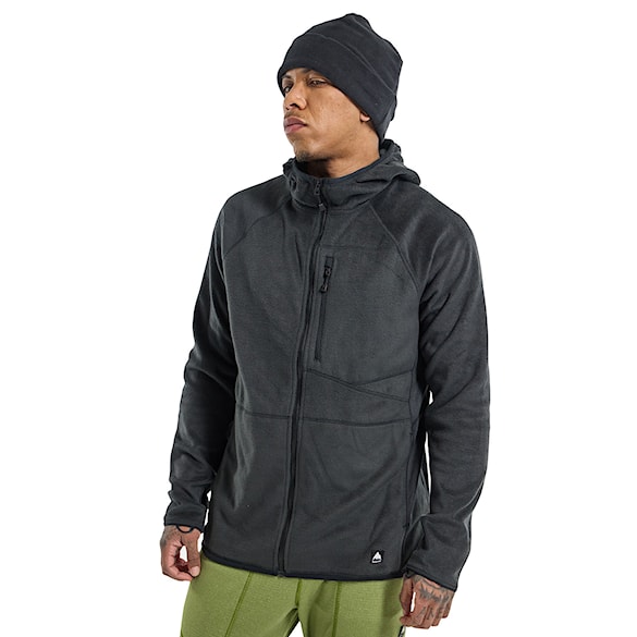 Technická mikina Burton Stockrun Warmest Hooded FZ Fleece true black 2024 - 1