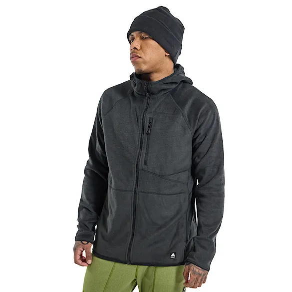 Technická mikina Burton Stockrun Warmest Hooded FZ Fleece true black 2024 - 1