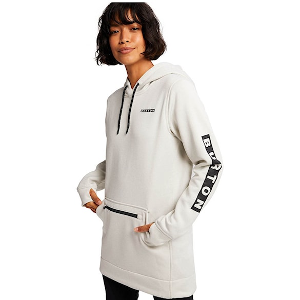 Technická mikina Burton Wms Oak Long Pullover Hoodie stout white heather 2026 - 1