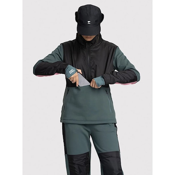 Technická mikina Mons Royale Wms Decade Mid Pullover burnt sage/black 2023 - 2