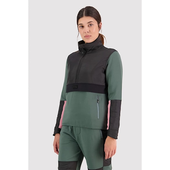 Technická mikina Mons Royale Wms Decade Mid Pullover burnt sage/black 2023 - 3