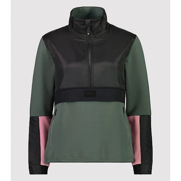 Technická mikina Mons Royale Wms Decade Mid Pullover burnt sage/black 2023 - 5