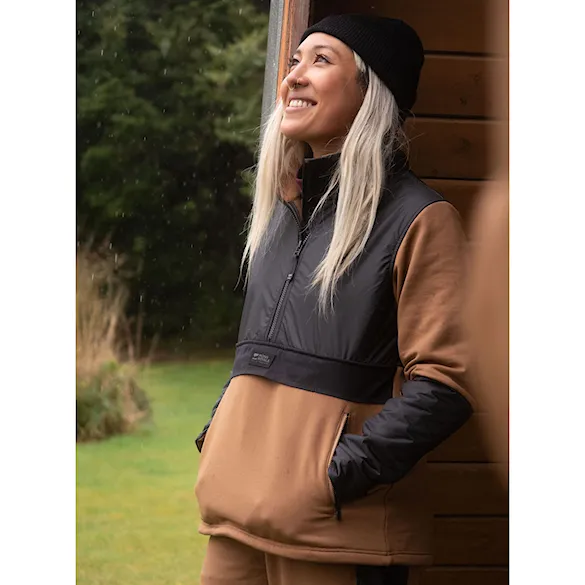 Technická mikina Mons Royale Wms Decade Mid Pullover toffee 2022 - 6