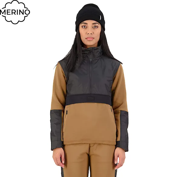 Technická mikina Mons Royale Wms Decade Mid Pullover toffee 2022 - 1
