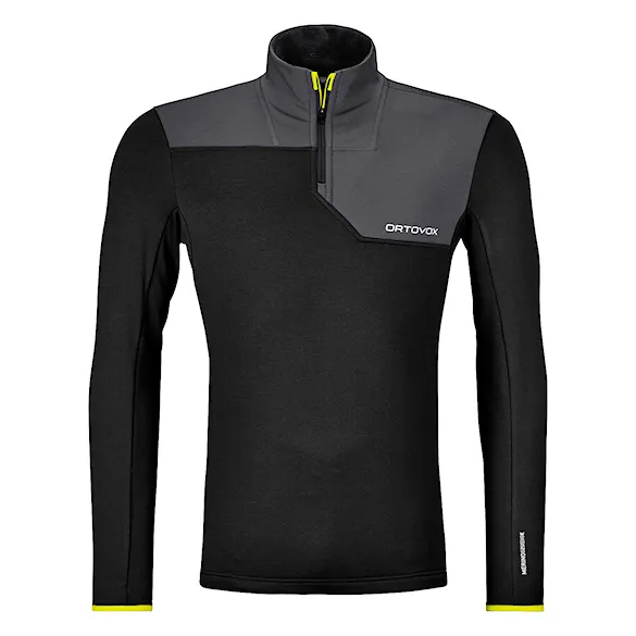 Technická mikina ORTOVOX Fleece Light Zip Neck black raven 2026 - 1