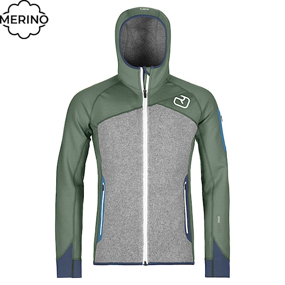 Technická mikina ORTOVOX Fleece Plus Hoody green forest 2021 - 1