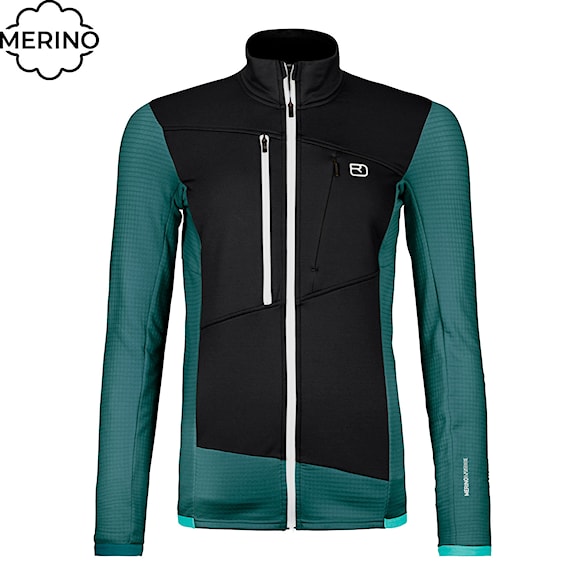 Technická mikina ORTOVOX Wms Fleece Grid Jacket dark arctic grey 2025 - 1