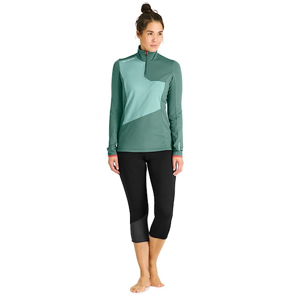 Technická mikina ORTOVOX Wms Fleece Light Zip Neck arctic grey 2025 - 3