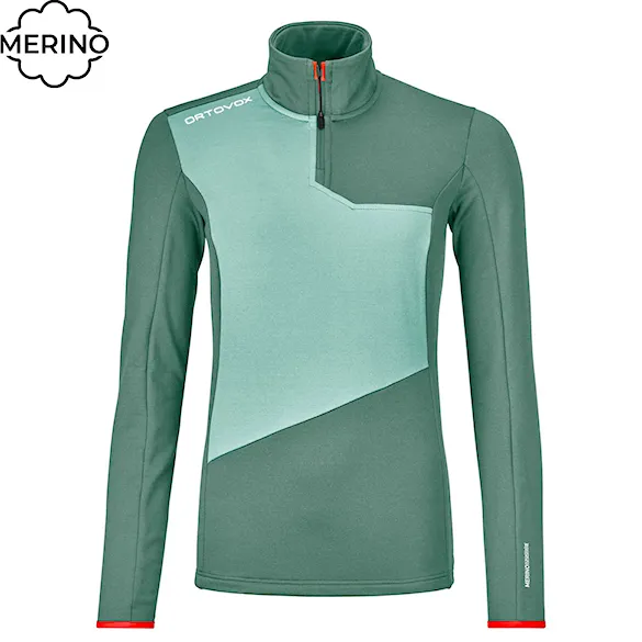 Technická mikina ORTOVOX Wms Fleece Light Zip Neck arctic grey 2025 - 1