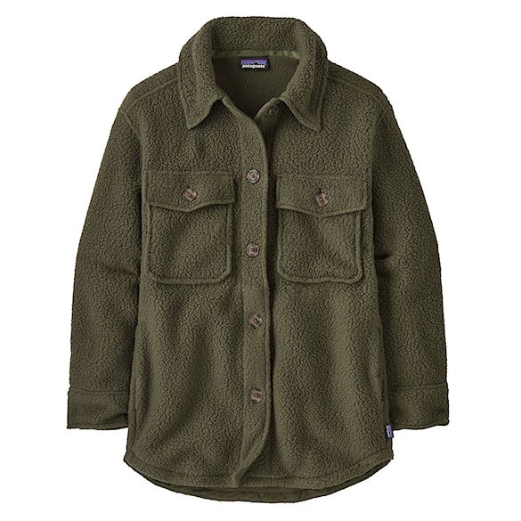 Technical Hoodie Patagonia W's Retro Pile Shacket pine needle green 2025 - 3