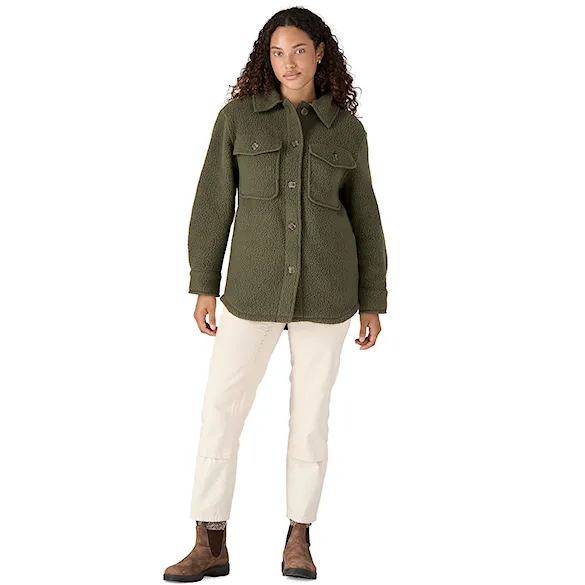 Technical Hoodie Patagonia W's Retro Pile Shacket pine needle green 2025 - 4