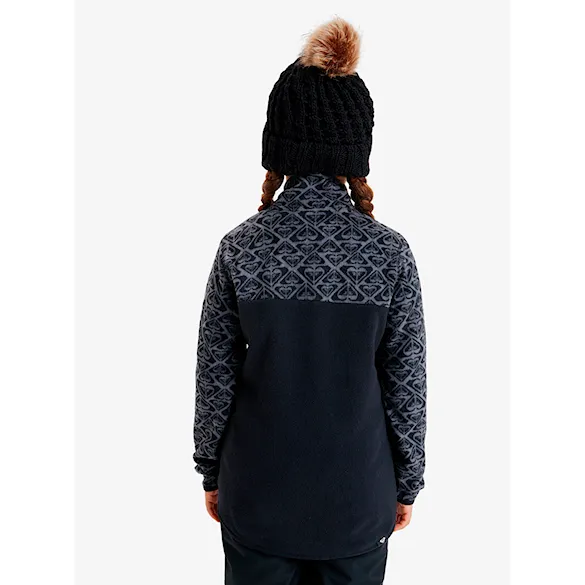 Technická mikina Roxy Whitecamp Half Zip Girl true black roxygram tonal 2025 - 3